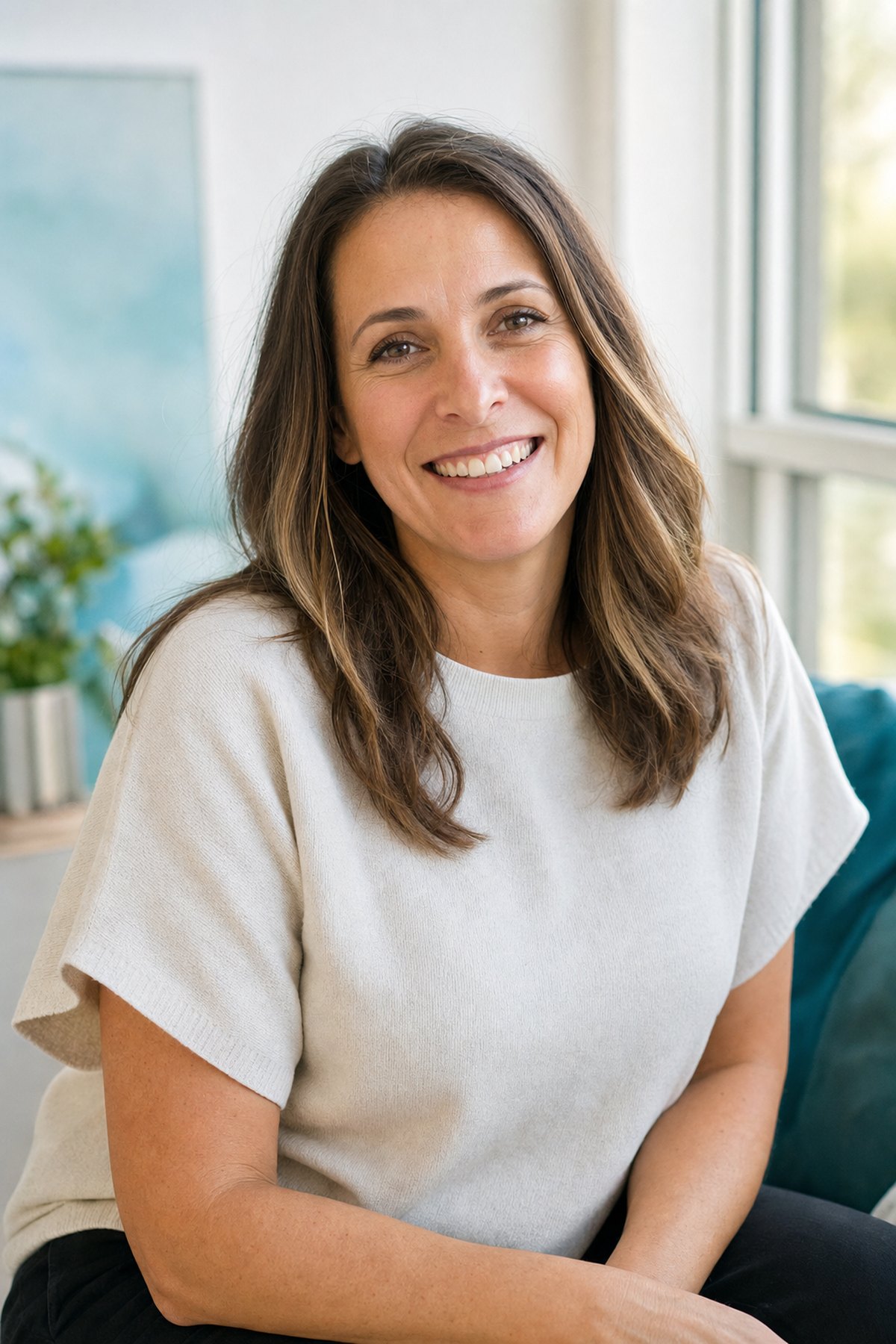 Patient smiling after cosmetic dental treatment at Island Dentists