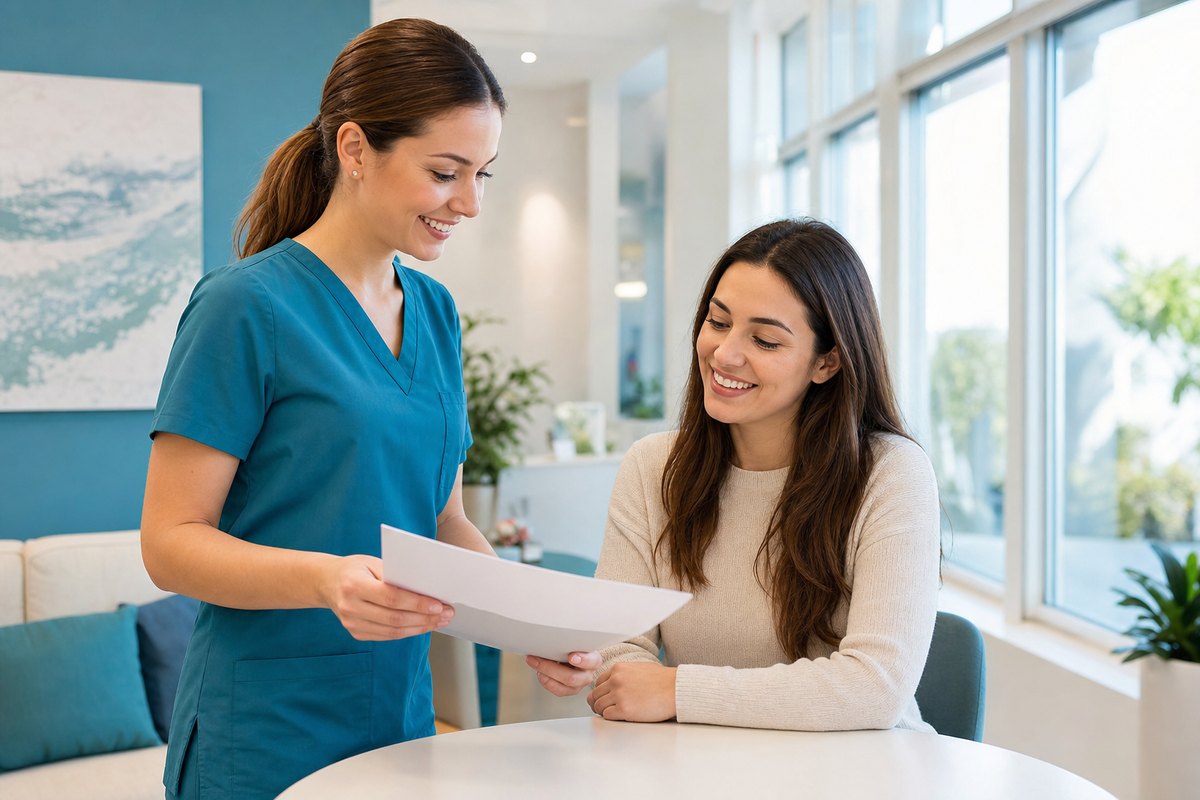 Dentist reviewing a preventive care plan with a patient