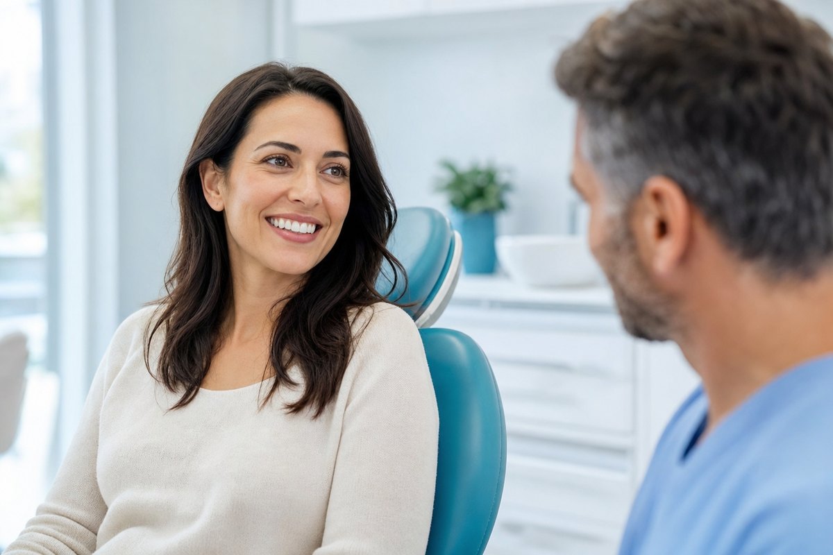 Relaxed patient after a periodontal exam at Island Dentists